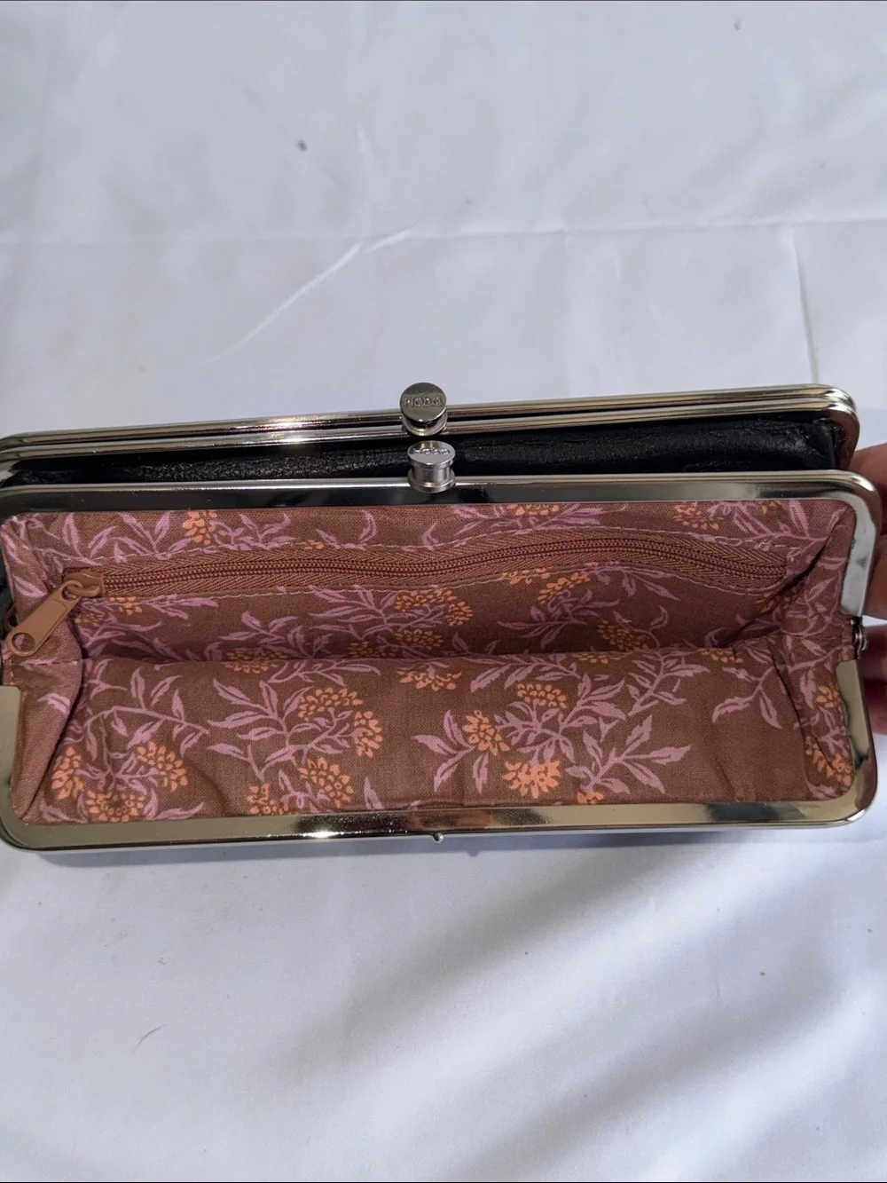 HOBO Black Leather Frame Clutch